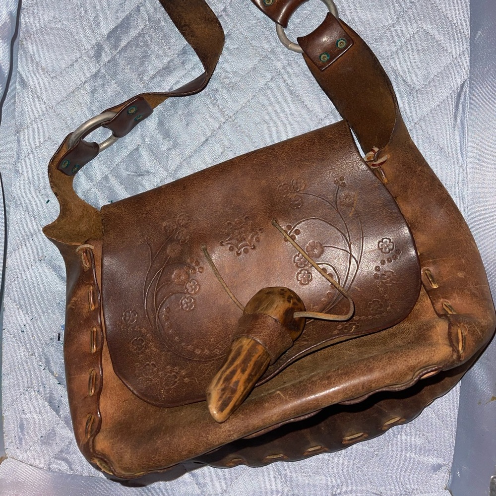 Vintage handmade leather purse